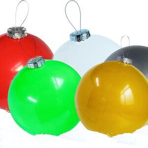 Inflatable Christmas Ornaments, 5pcs 14 inch Large Inflatable Christmas Balls, C